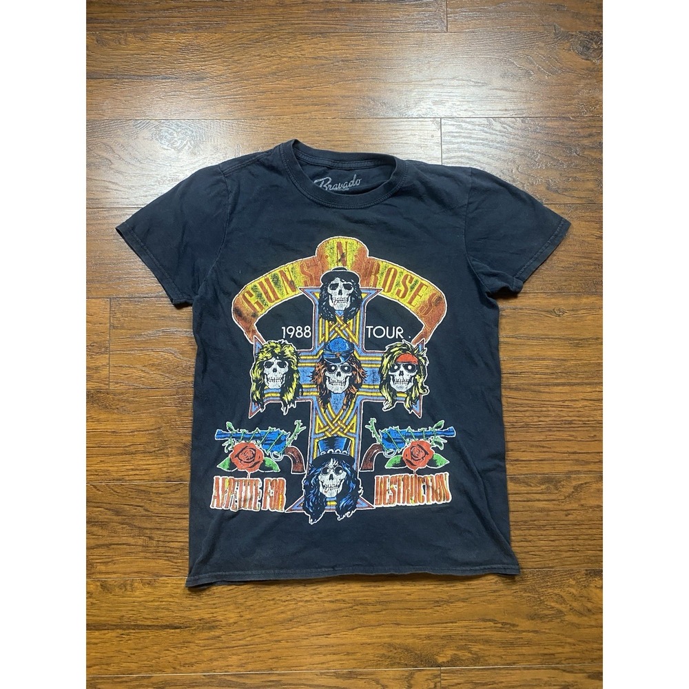 Guns N Roses 1988 Tour Appetite for Destruction Shirt Bravado Black Small GNR